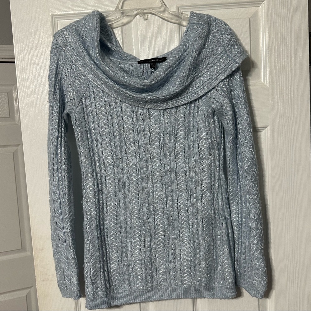 White House Black Market Cable Knit Cowl Neck Sweater